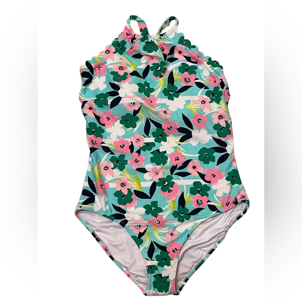 Pink and Green Crown & Ivy One Piece Swimwear